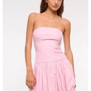 Abercrombie Pink Large Strapless Bubble Hem Dress NWT Sorority